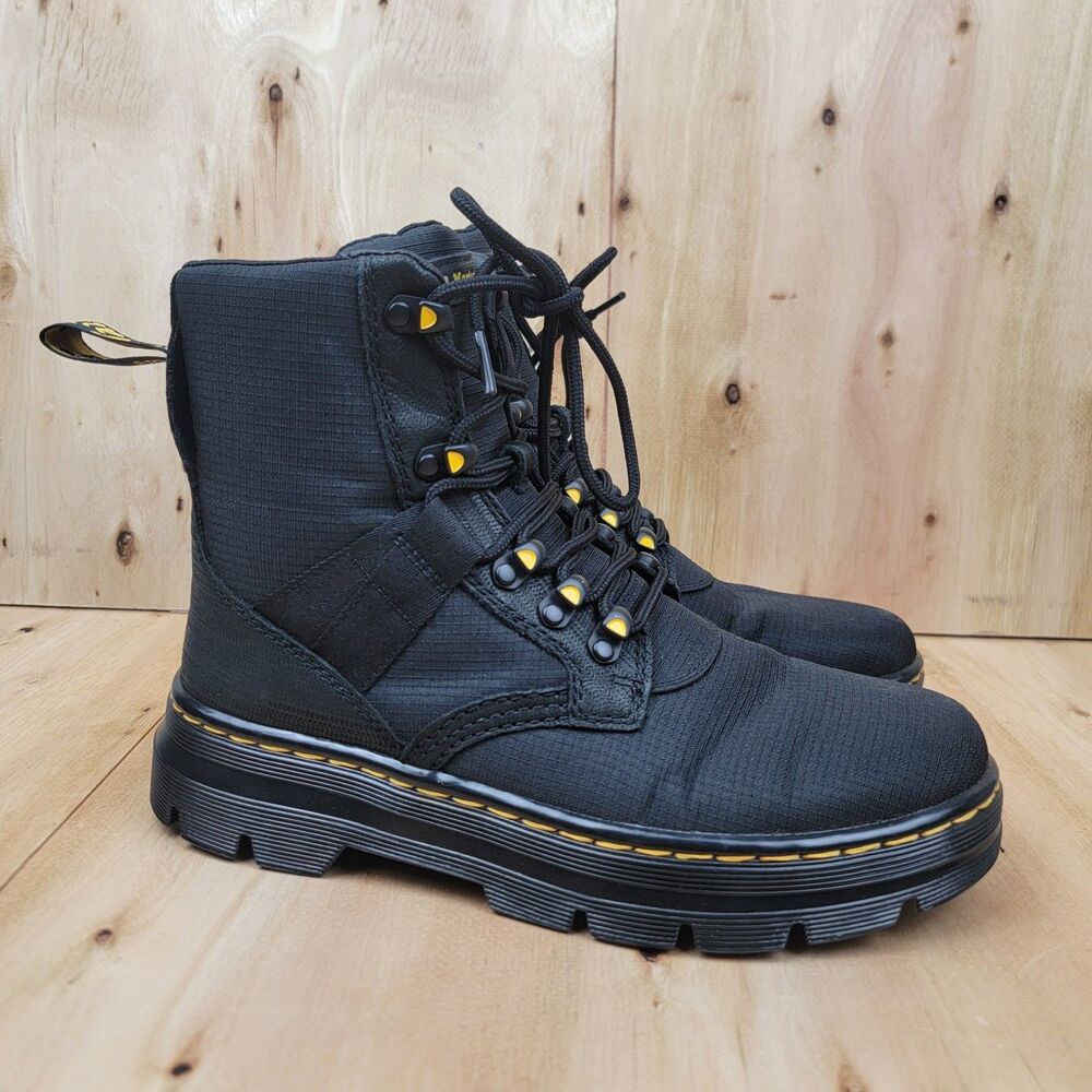 Dr Martens CombsTech 11 Boots Canvas Black Unisex Men’s Size 7 Women's 8